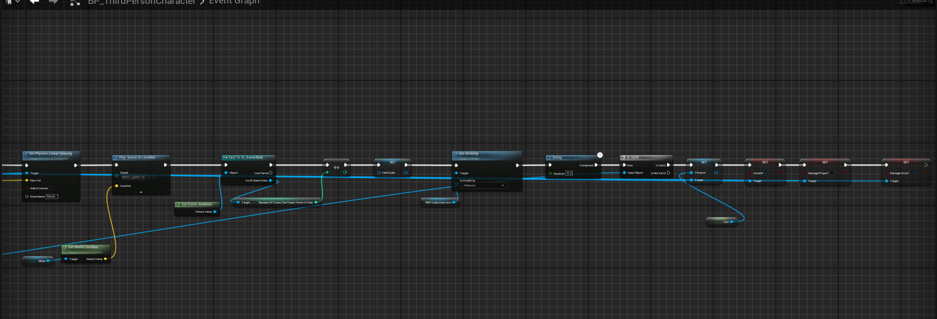 ThrowCube3 blueprint code sample